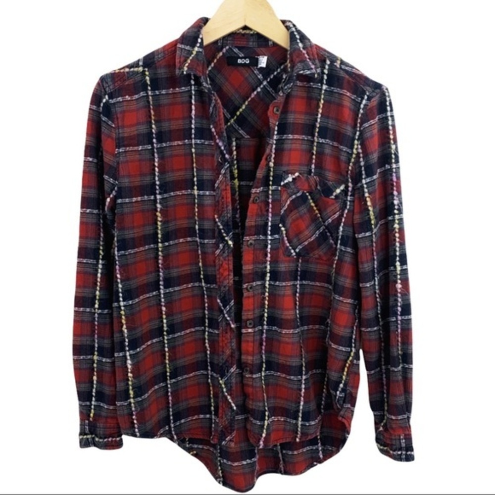 Urban Outfitters BDG Red Flannel Button Up Shirt Women’s Size Medium
